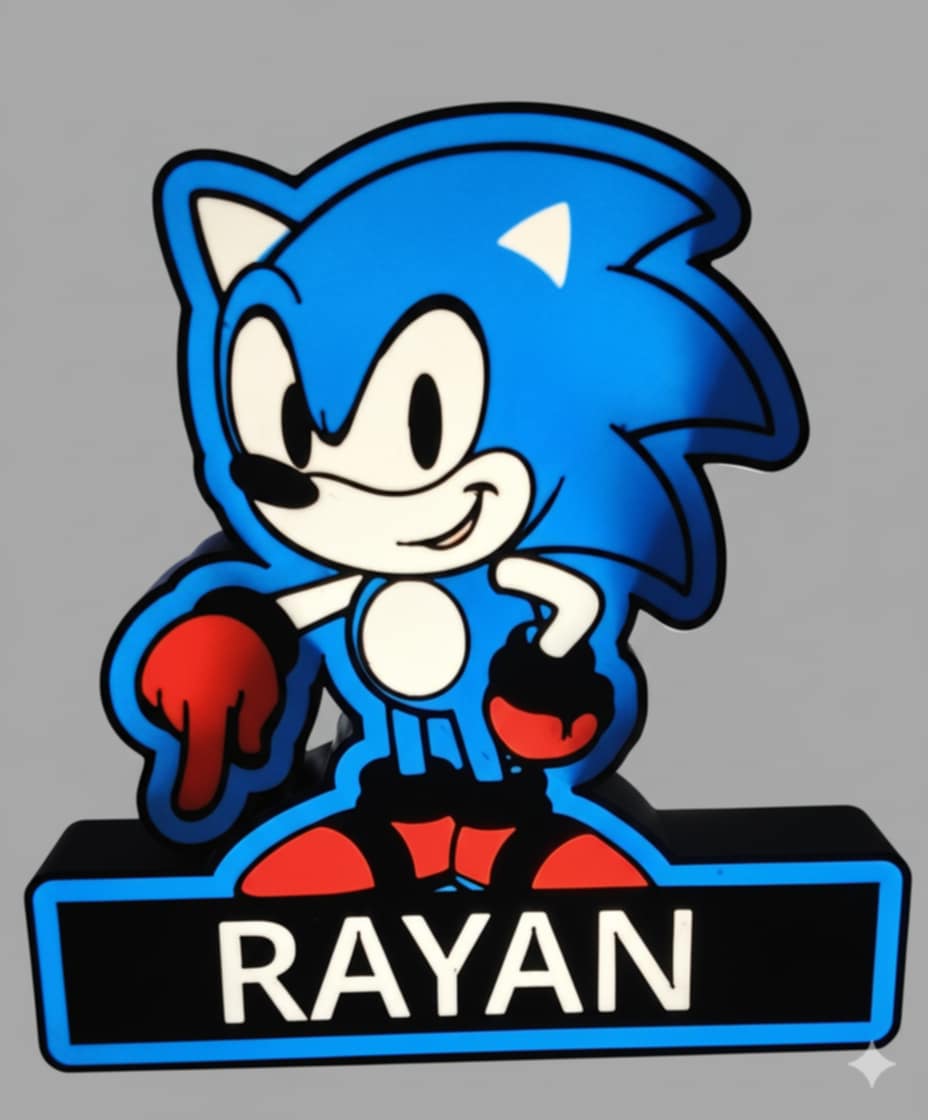 Detalle de escudo 3D iluminado con efecto tridimensional