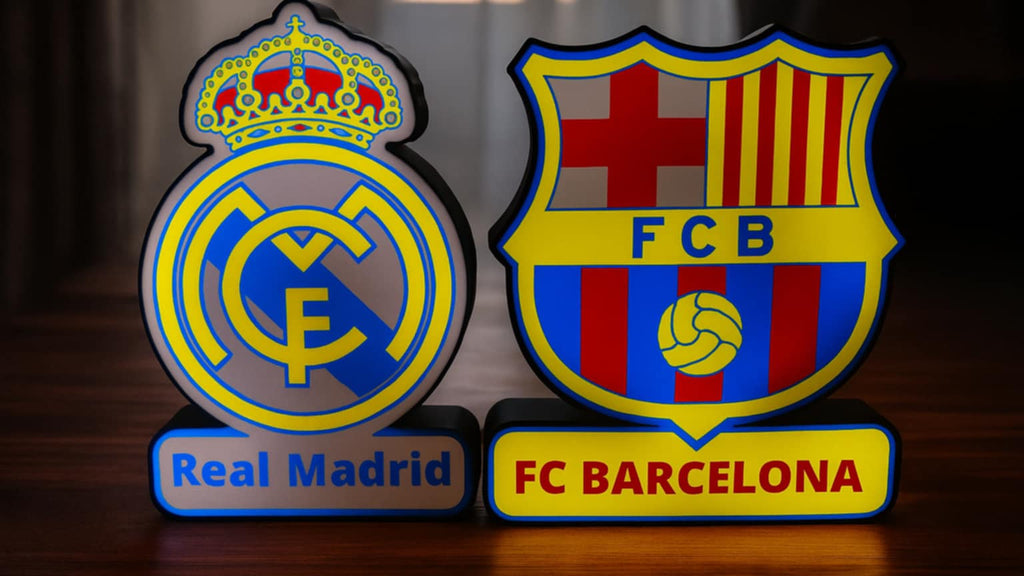 Escudo iluminado LED 3D de equipo de fútbol, caja de luz personalizada