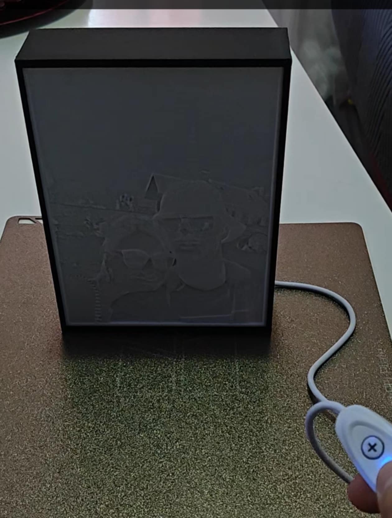 Litofanía impresa en 3D con imagen en relieve